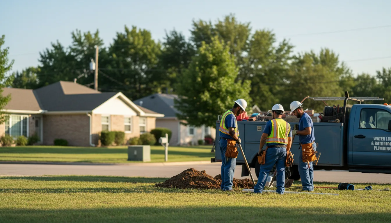Residential water line and bathroom plumbing service in Four Oaks, NC